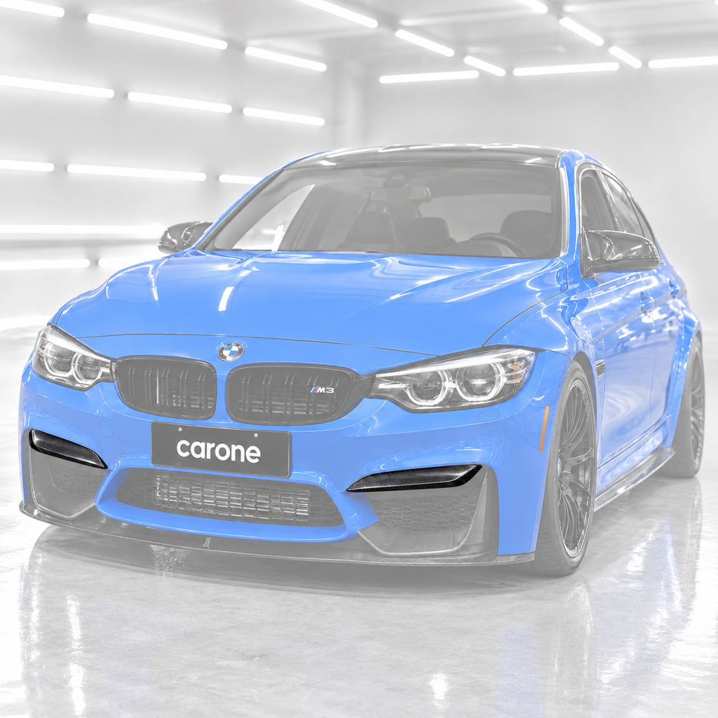 PARA BMW F80 M3 F82 F83 M4 V2 FIBRA DE CARBONO SECO PARACHOQUES DELANTERO MOLDURA COLMILLO SUPERIOR
