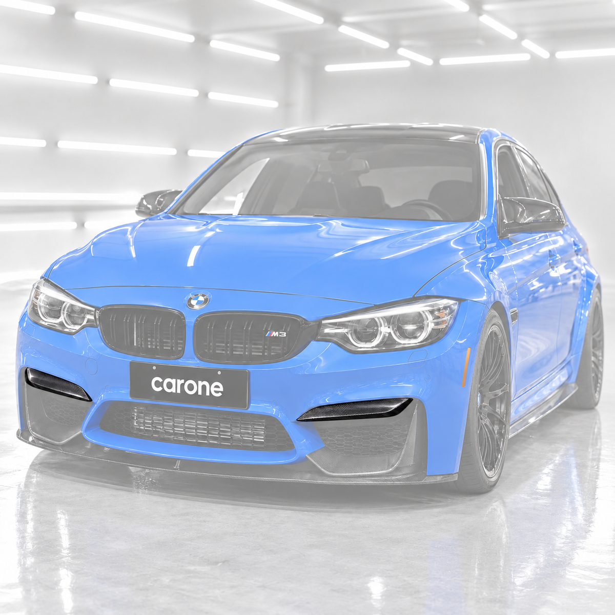PARA BMW F80 M3 F82 F83 M4 V2 FIBRA DE CARBONO SECO PARACHOQUES DELANTERO MOLDURA COLMILLO SUPERIOR