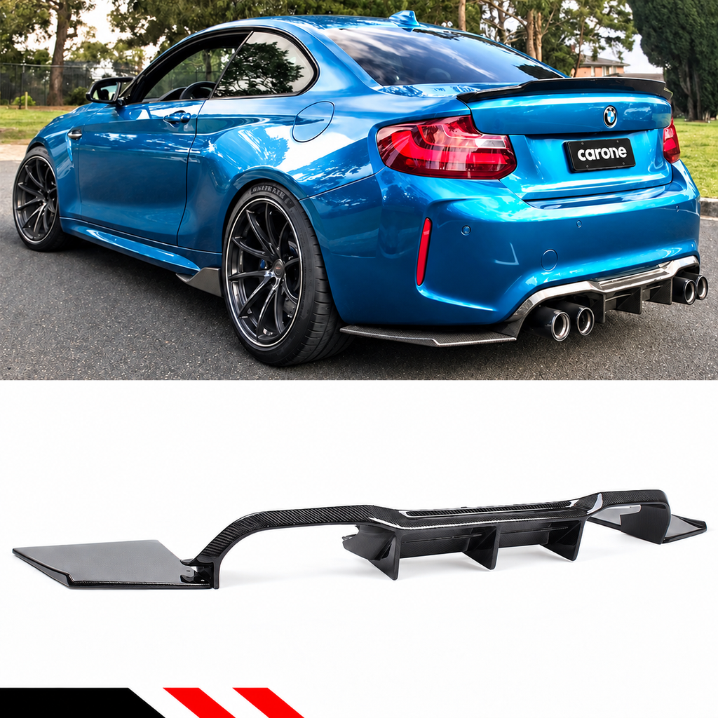 DIFUSOR PARACHOQUES TRASERO 3 PIEZAS FIBRA CARBONO BMW F87 M2 2017-2021