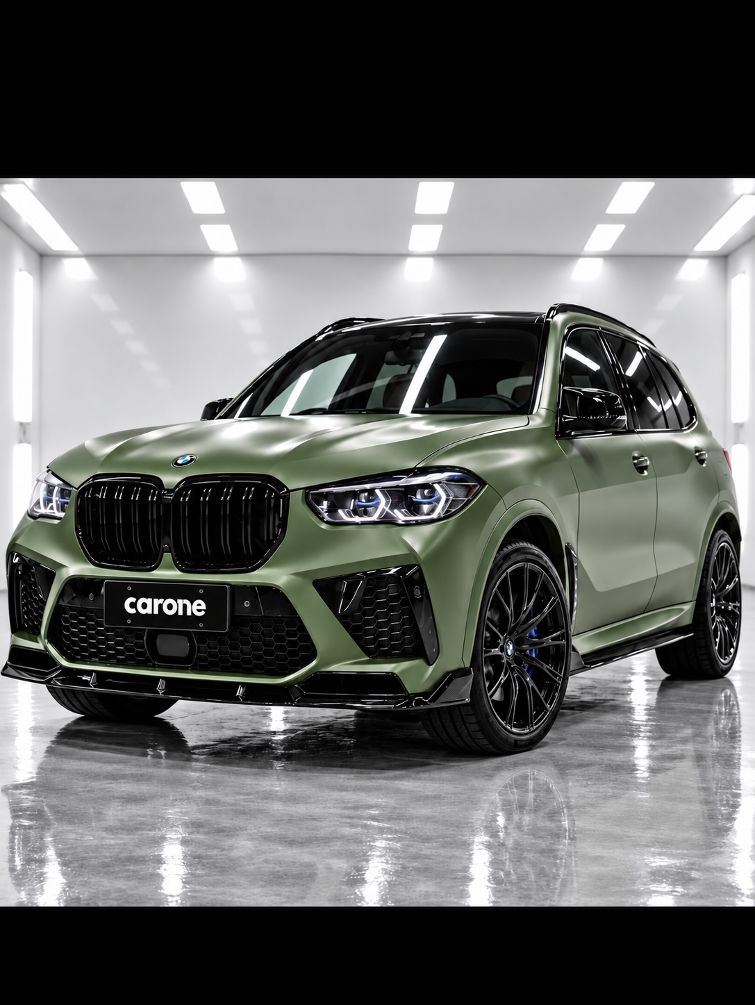 DIVISOR DE LABIOS PARA PARACHOQUES DELANTERO NEGRO BRILLANTE ESTILO PRE-LCI R BMW F95 X5M 2020-2023