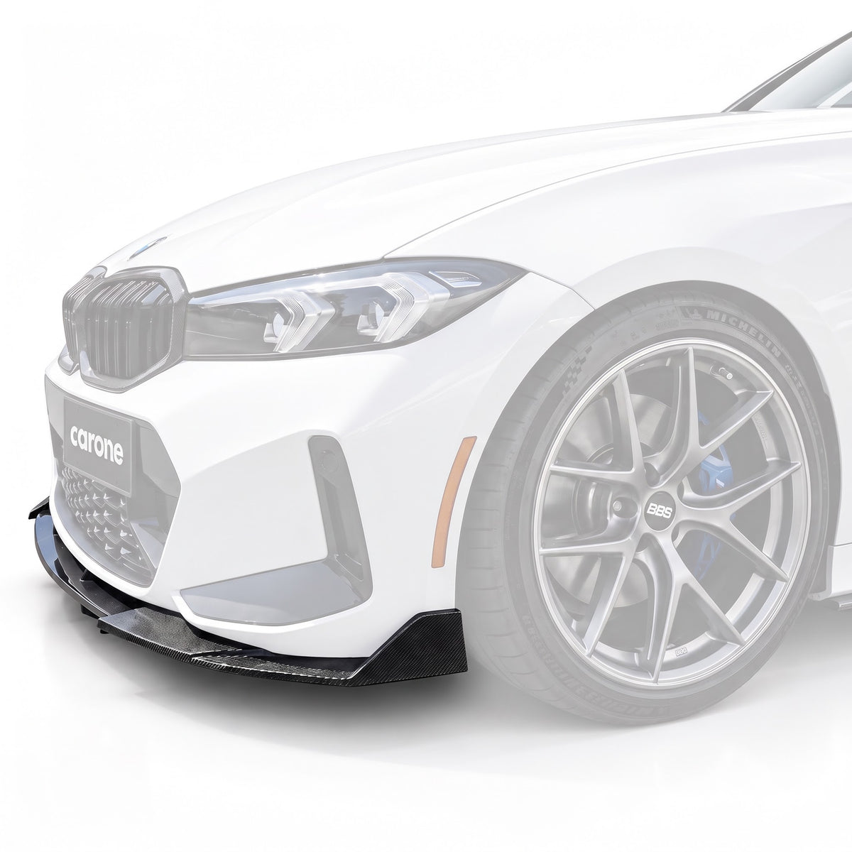 LABIO DE PARACHOQUES DELANTERO DE FIBRA DE CARBONO REAL ESTILO LCI CTM V 23-26 BMW M340I 330I G20