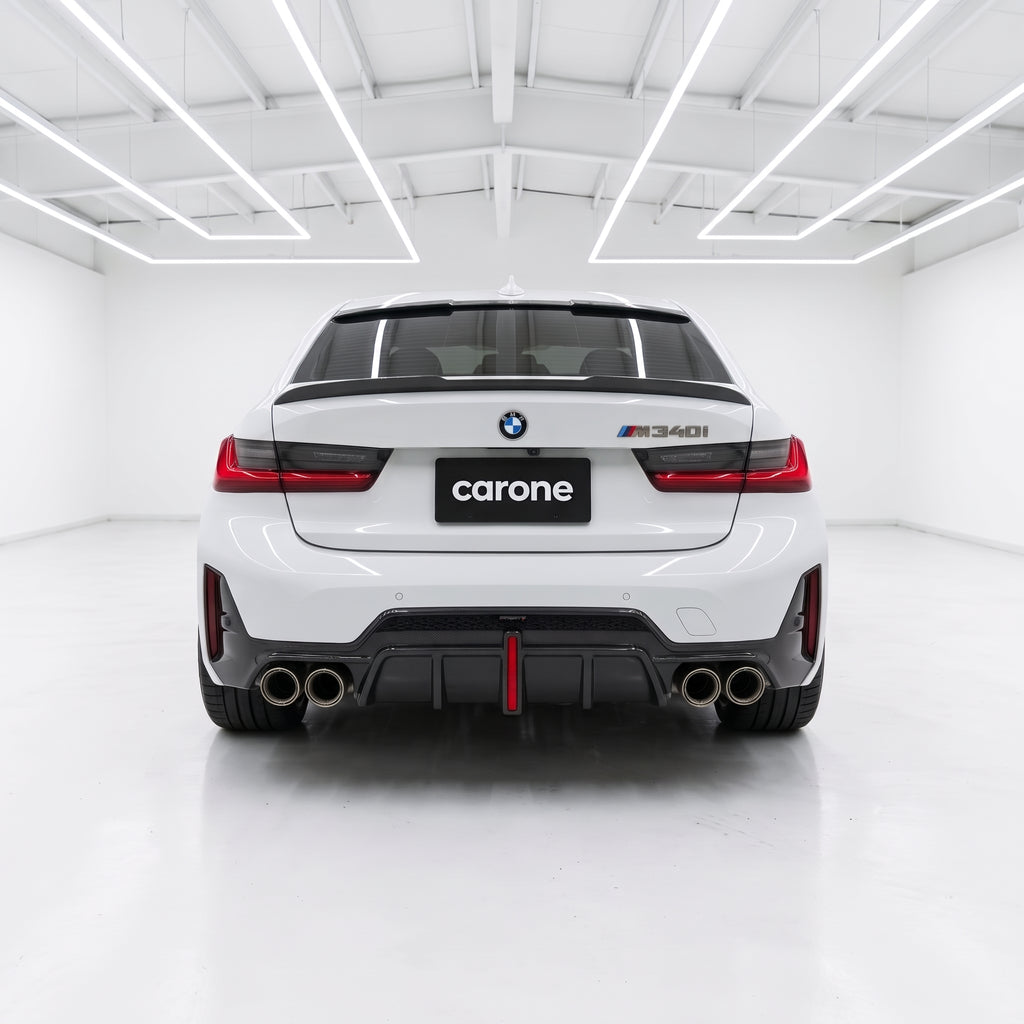 ELEGANTE ALERÓN DE FIBRA DE CARBONO PARA BMW G20 330I G80 M3 19-26 + ALERÓN DE TECHO TRASERO