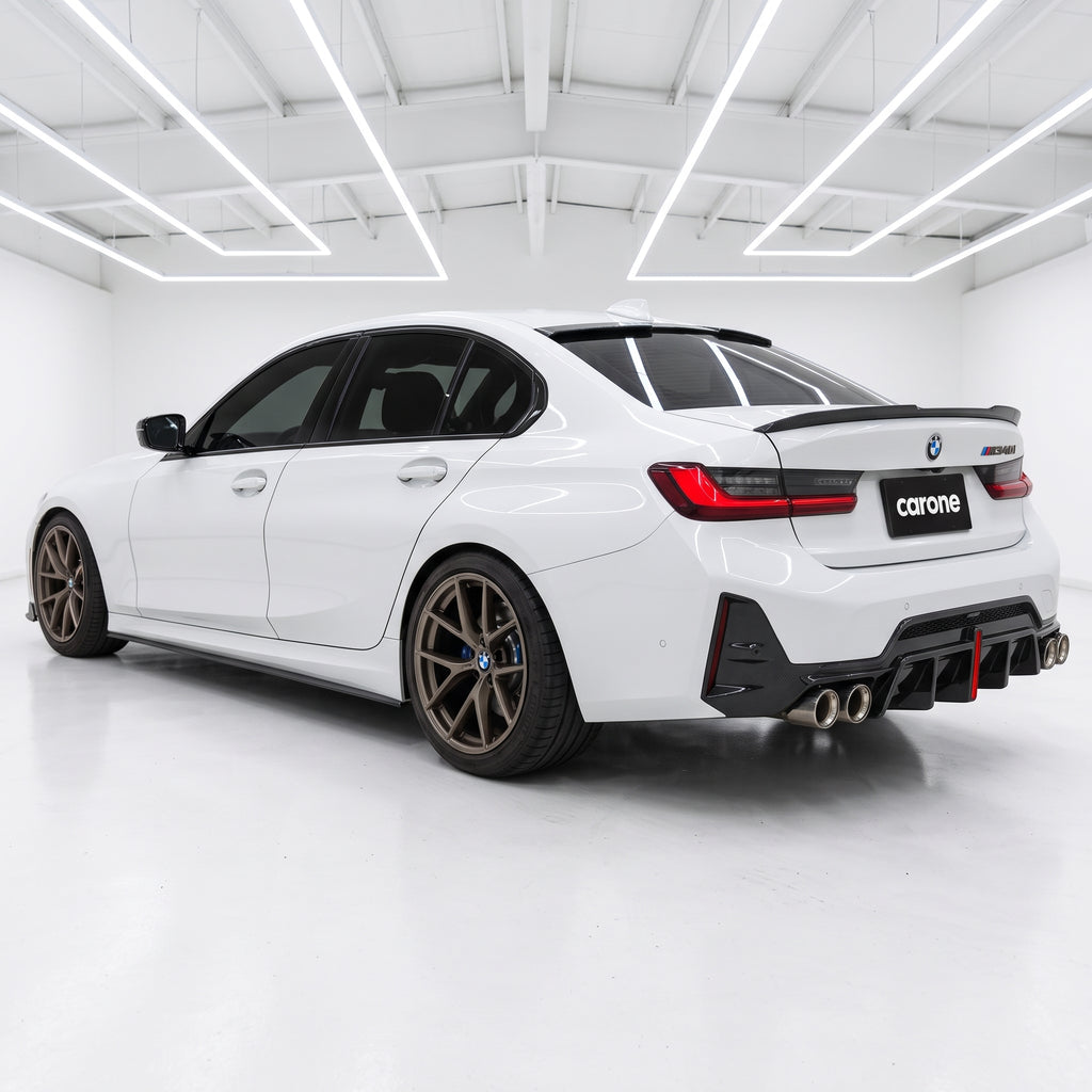 ELEGANTE ALERÓN DE FIBRA DE CARBONO PARA BMW G20 330I G80 M3 19-26 + ALERÓN DE TECHO TRASERO