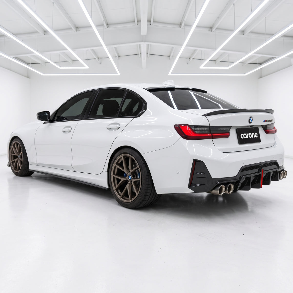 ELEGANTE ALERÓN DE FIBRA DE CARBONO PARA BMW G20 330I G80 M3 19-26 + ALERÓN DE TECHO TRASERO