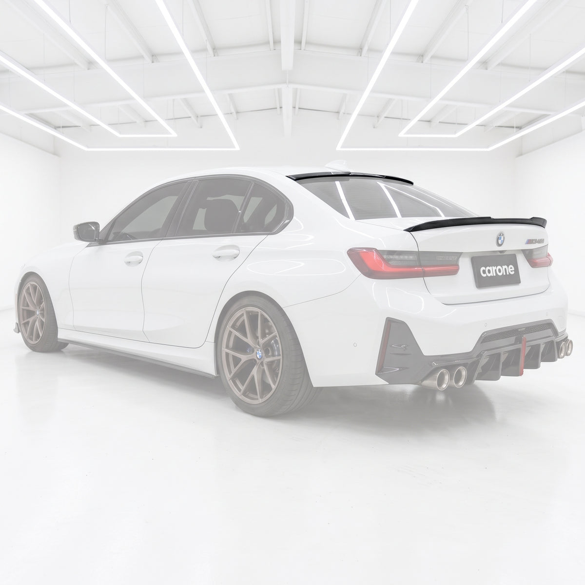 ELEGANTE ALERÓN DE FIBRA DE CARBONO PARA BMW G20 330I G80 M3 19-26 + ALERÓN DE TECHO TRASERO