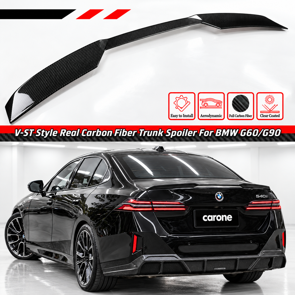 ALERÓN DE MALETERO DE FIBRA DE CARBONO COMPLETAMENTE SECO ESTILO V-ST PARA BMW G60 530I I5 G90 M5 24-25