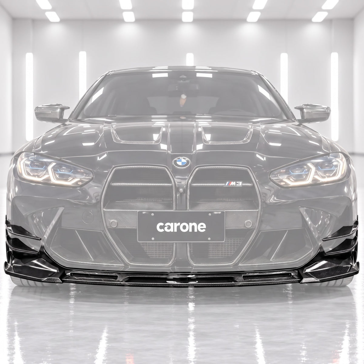 PARA BMW M3 M4 2021-2026 FIBRA DE CARBONO ESTILO V PARACHOQUES DELANTERO ALERÓN LABIAL CON CANARDS
