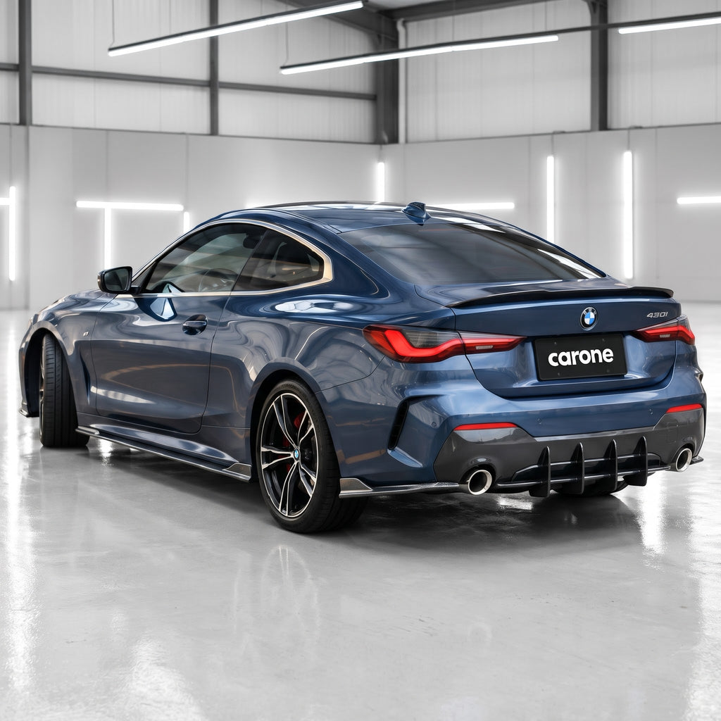 EXTENSIÓN DE FALDÓN LATERAL DE FIBRA DE CARBONO ESTILO MAX DE 2 PUERTAS PARA BMW G22 G23 430I M440I 21-26