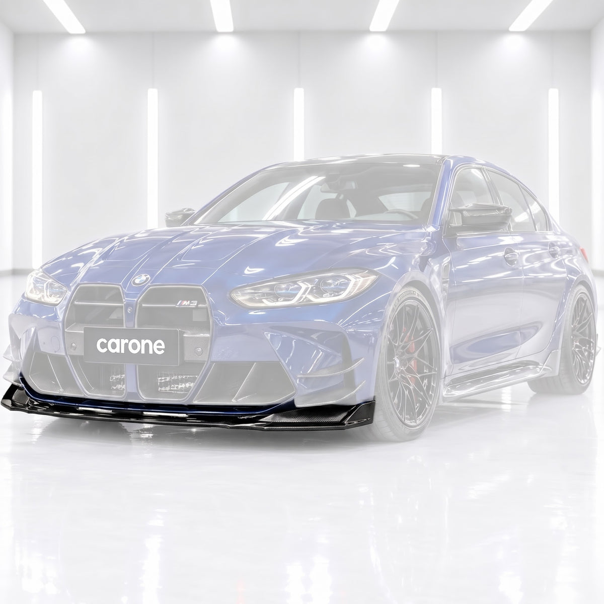 PARA BMW G80 M3 G82 G83 M4 V 2021-26 ESTILO 3 PIEZAS FIBRA DE CARBONO SECO PARACHOQUES DELANTERO LABIO