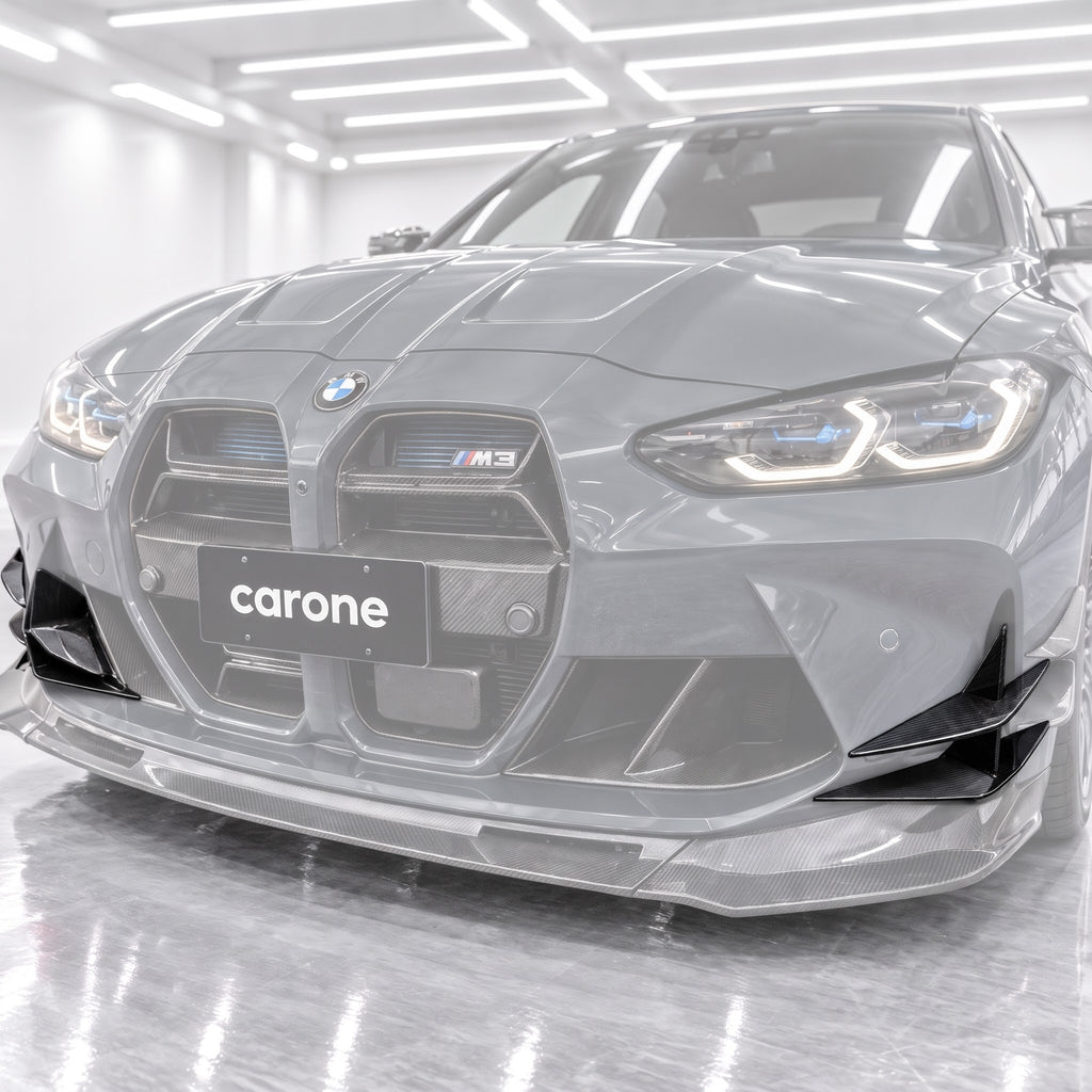 PARACHOQUES DE FIBRA DE CARBONO PARA BMW G80 M3 G82 G83 M4 2021-2026 ALETAS AERO CANARD