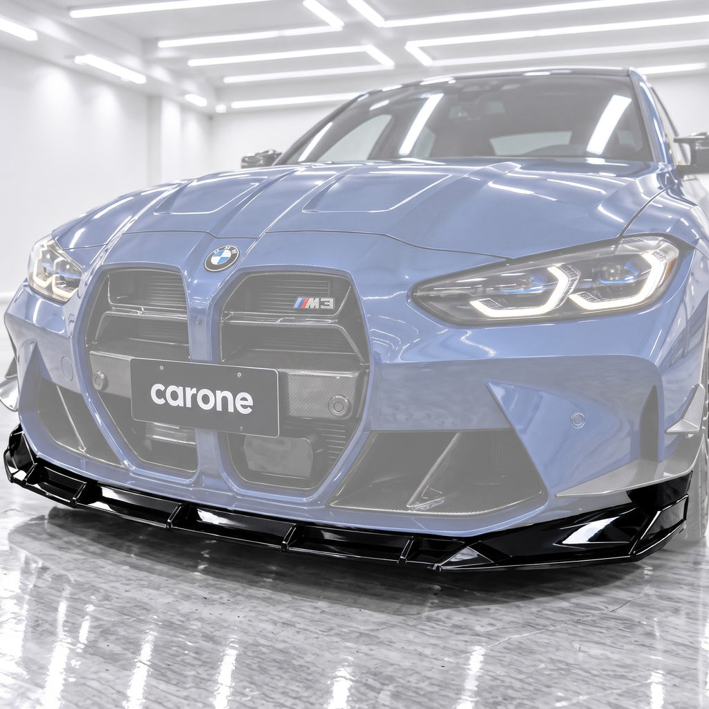KIT DE LABIOS DE PARACHOQUES DELANTERO NEGRO BRILLANTE ESTILO RENDIMIENTO BMW G80 M3 G82 M4 21-26