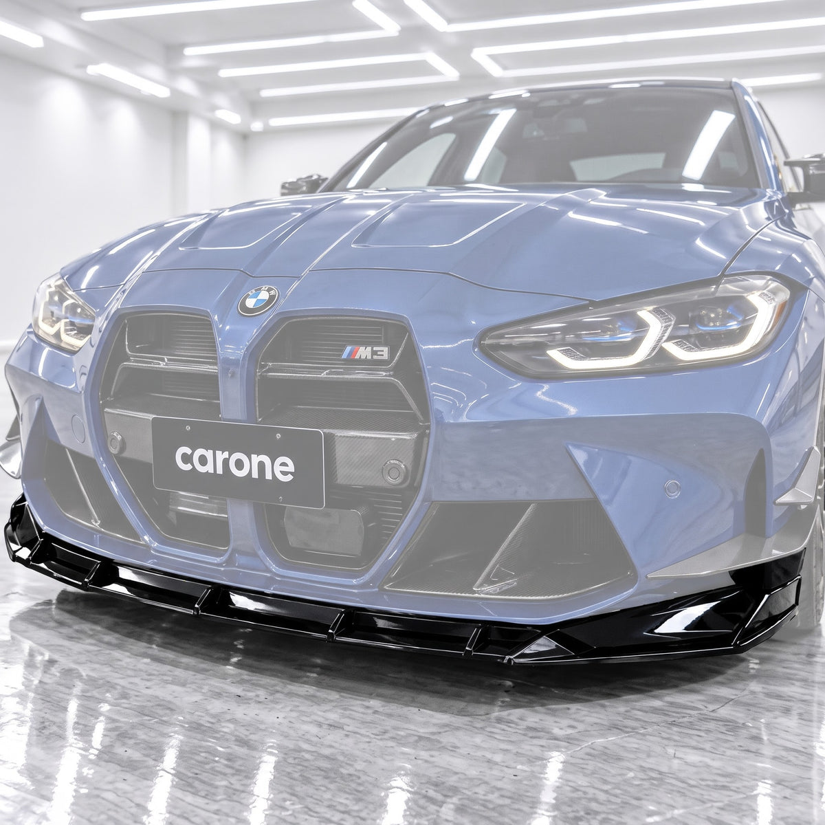 KIT DE LABIOS DE PARACHOQUES DELANTERO NEGRO BRILLANTE ESTILO RENDIMIENTO BMW G80 M3 G82 M4 21-26