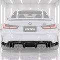 DIFUSOR TRASERO DE FIBRA DE CARBONO ESTILO 3D PARA BMW G80 M3 2021-2026 + EXTENSIÓN DE ESQUINA