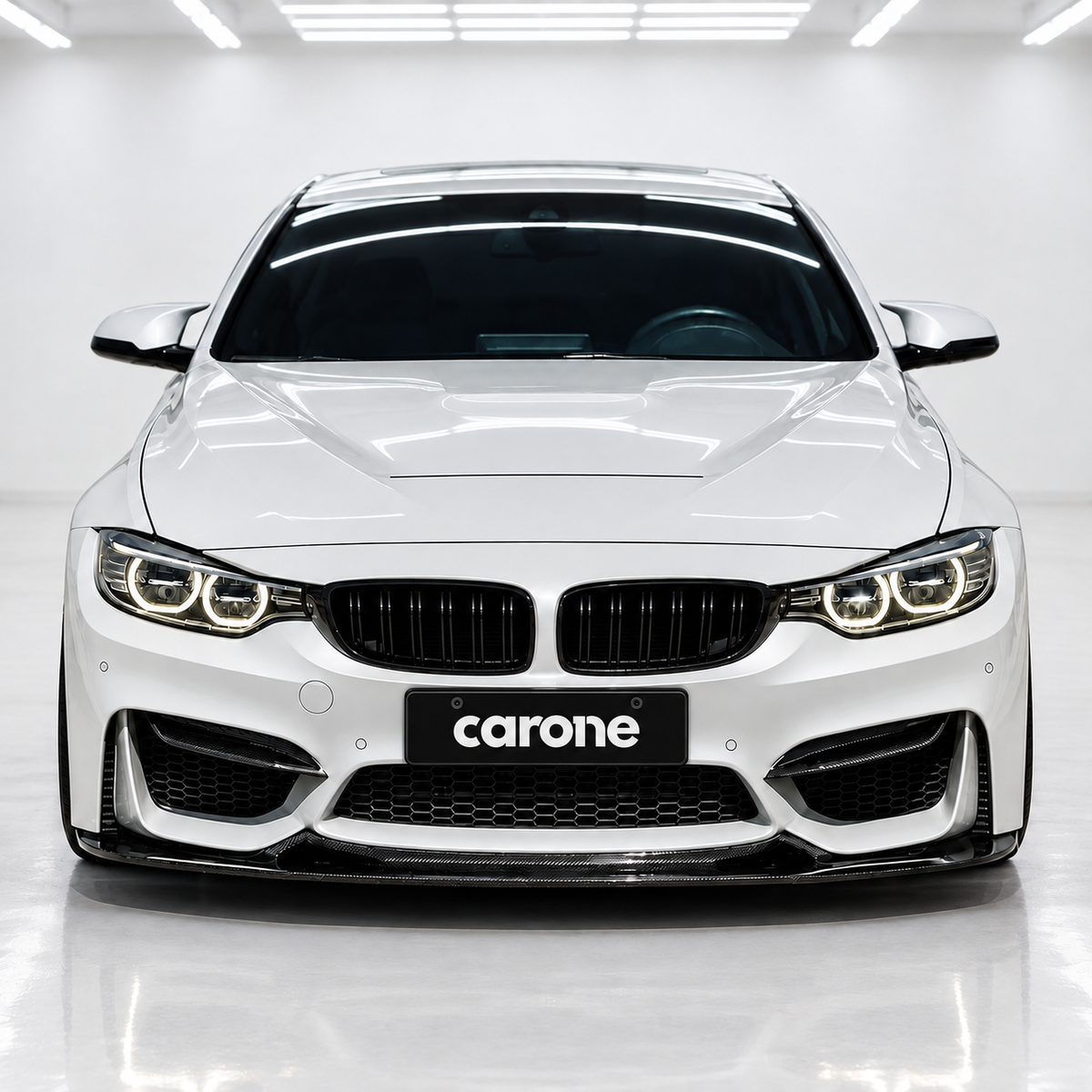 Divisor de labios de parachoques delantero de fibra de carbono para BMW F80 M3 F82 F83 M4 GT4 15-19
