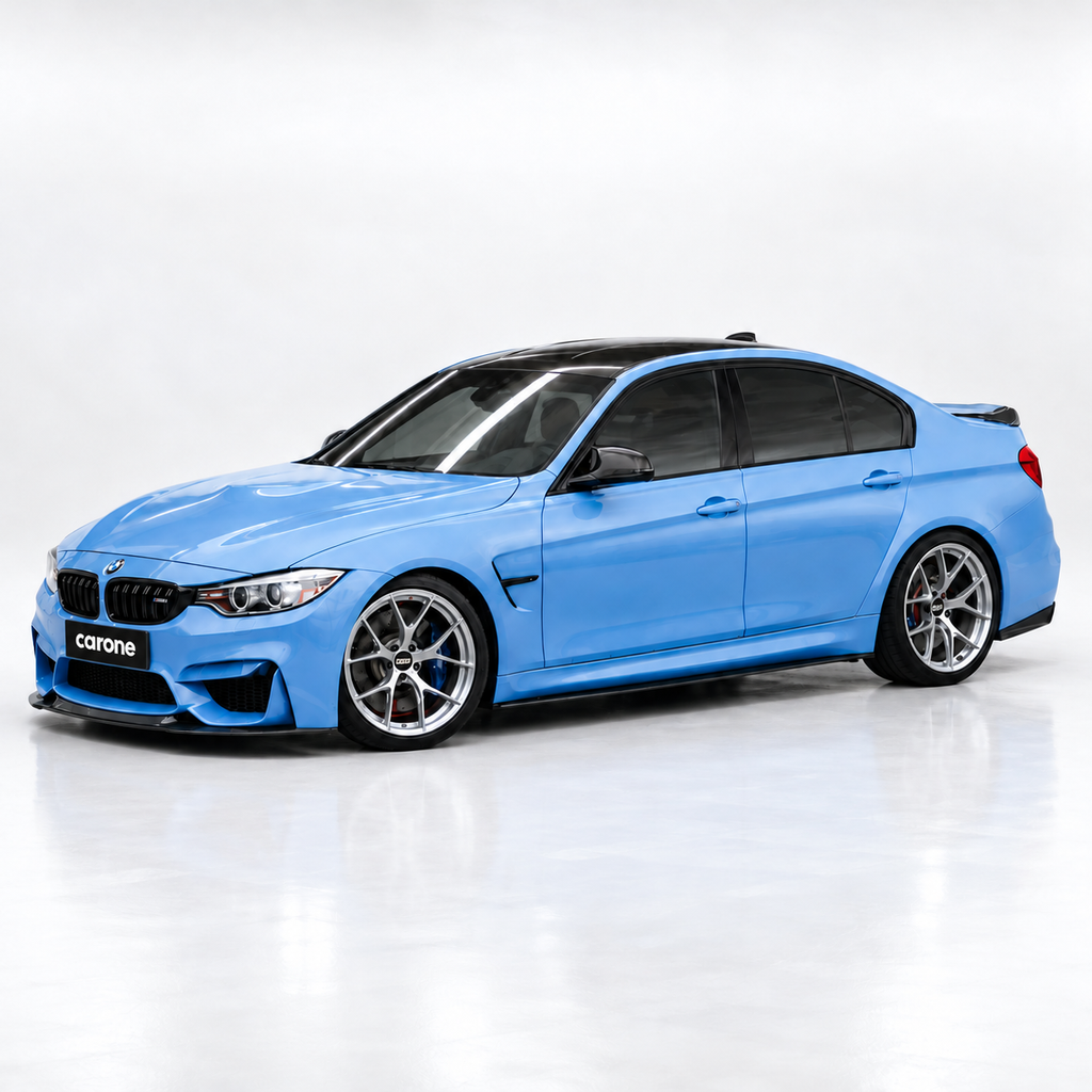 Divisor de labios de parachoques delantero estilo GTS de fibra de carbono para BMW F80 M3 F82 F83 M4 15-19