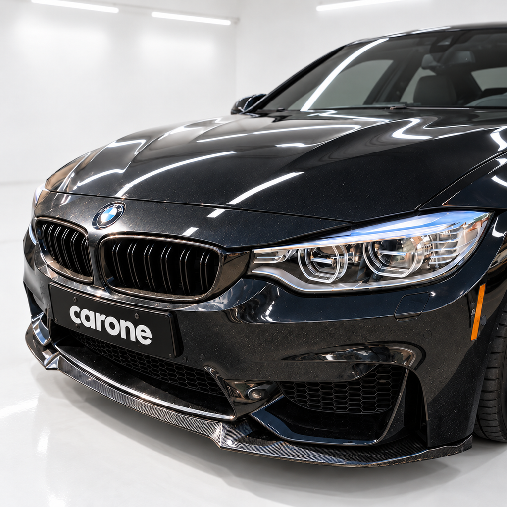 Divisor de labios de parachoques delantero estilo CS de fibra de carbono para BMW F80 M3 F82 F83 M4 15-19