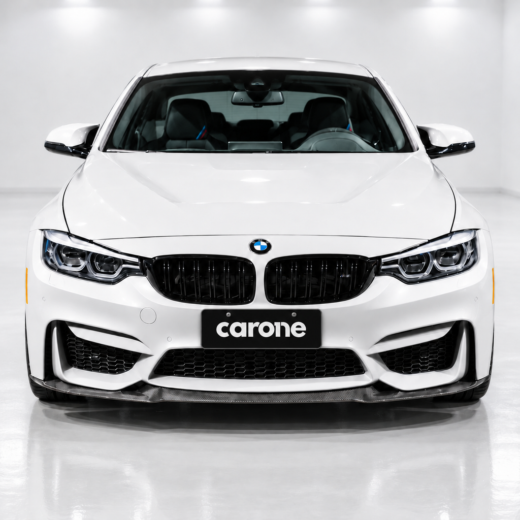 Divisor de labios de parachoques delantero estilo CS de fibra de carbono para BMW F80 M3 F82 F83 M4 15-19