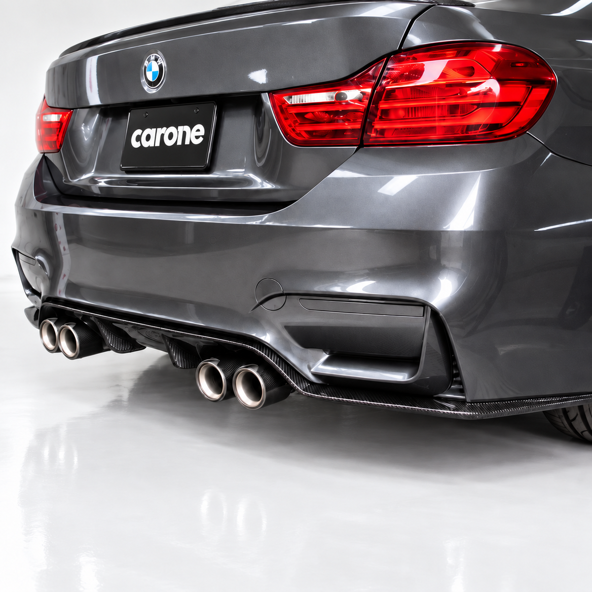 PARA BMW M2 M3 M4 2015-2019 FIBRA DE CARBONO ACERO INOXIDABLE PUNTA DE ESCAPE TUBO ACABADO X 4