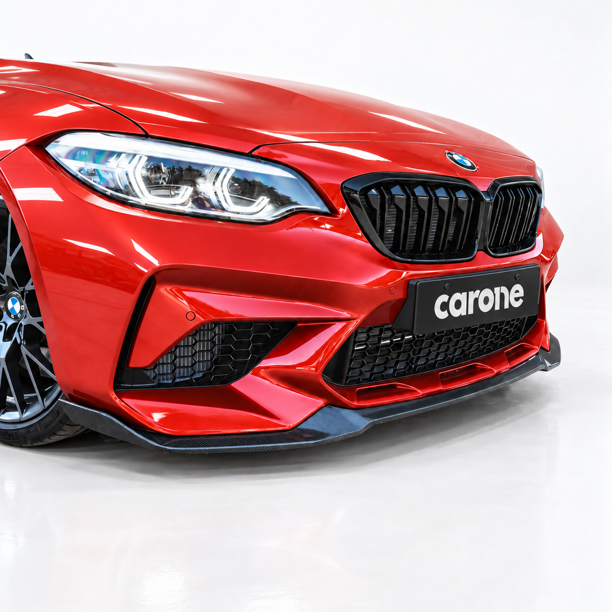 DIVISOR DE LABIOS DE PARACHOQUES DELANTERO DE FIBRA DE CARBONO ESTILO CS COMPETITION 19-21 PARA BMW F87 M2 COMPETITION