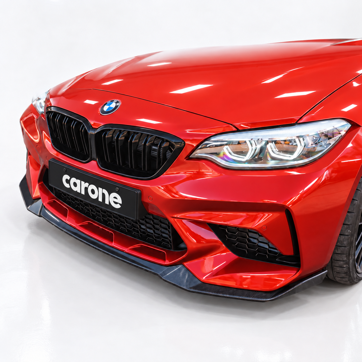 DIVISOR DE LABIOS DE PARACHOQUES DELANTERO DE FIBRA DE CARBONO ESTILO CS COMPETITION 19-21 PARA BMW F87 M2 COMPETITION