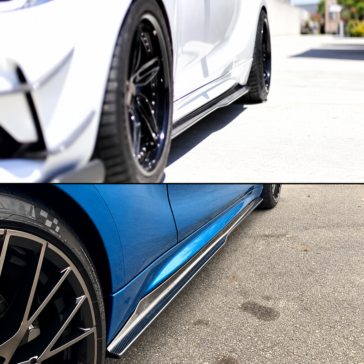 DIVISOR DE EXTENSIÓN DE FALDÓN LATERAL DE FIBRA DE CARBONO PARA BMW F87 M2 M2C 2016-21