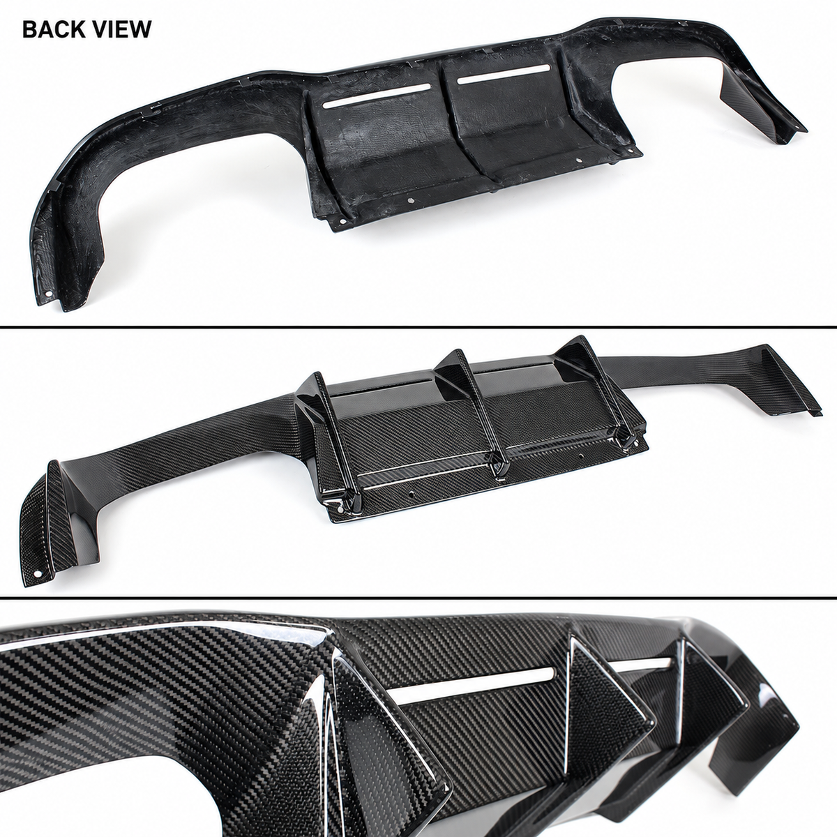 DIFUSOR PARACHOQUES TRASERO 3 PIEZAS FIBRA CARBONO BMW F87 M2 2017-2021
