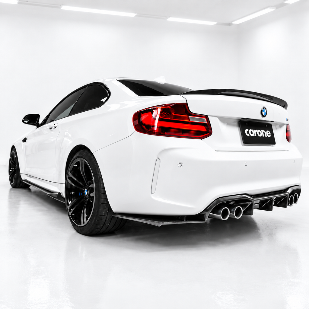 DIFUSOR PARACHOQUES TRASERO 3 PIEZAS FIBRA CARBONO BMW F87 M2 2017-2021