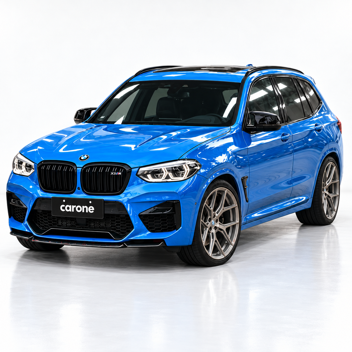 DIVISOR DE LABIOS DE PARACHOQUES DELANTERO NEGRO BRILLANTE PARA BMW X3M X4M COMPETITION F97 F98 19-21