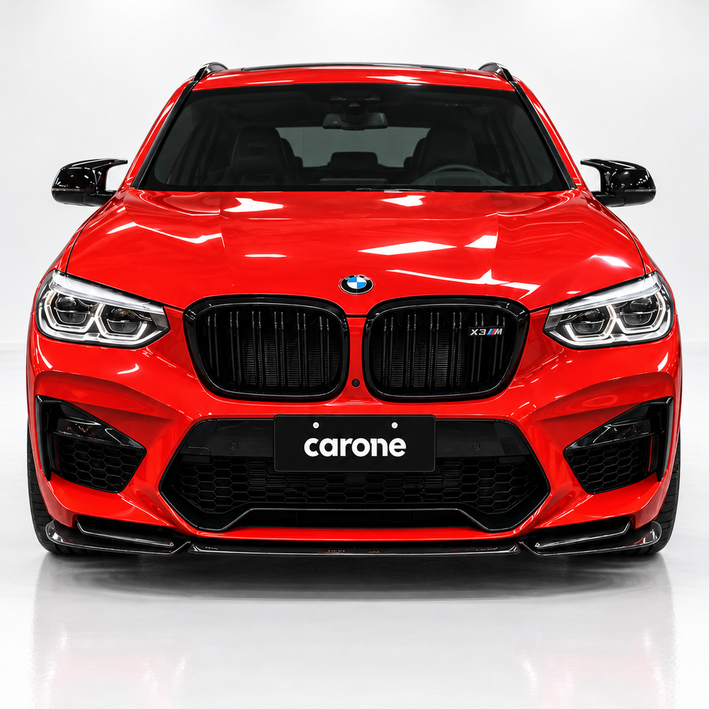 DIVISOR DE LABIOS DE PARACHOQUES DELANTERO NEGRO BRILLANTE PARA BMW X3M X4M COMPETITION F97 F98 19-21