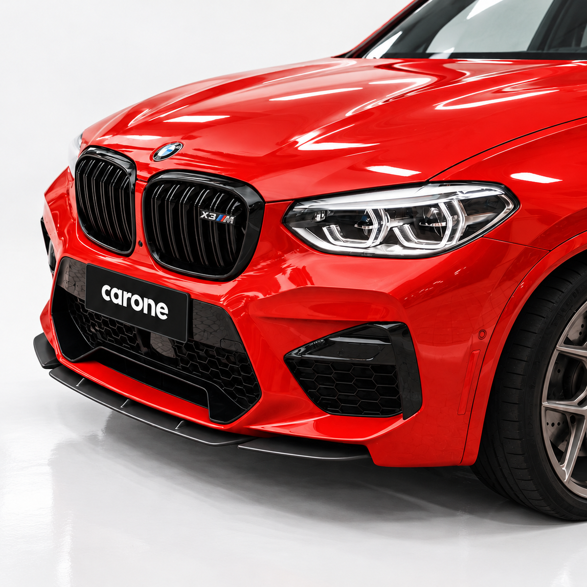 DIVISOR DE LABIOS PARACHOQUES DELANTERO NEGRO MATE PARA BMW X3M X4M COMPETITION F97 F98 19-21