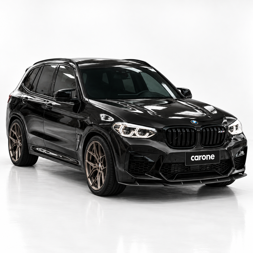 DIVISOR DE LABIOS PARACHOQUES DELANTERO NEGRO MATE PARA BMW X3M X4M COMPETITION F97 F98 19-21