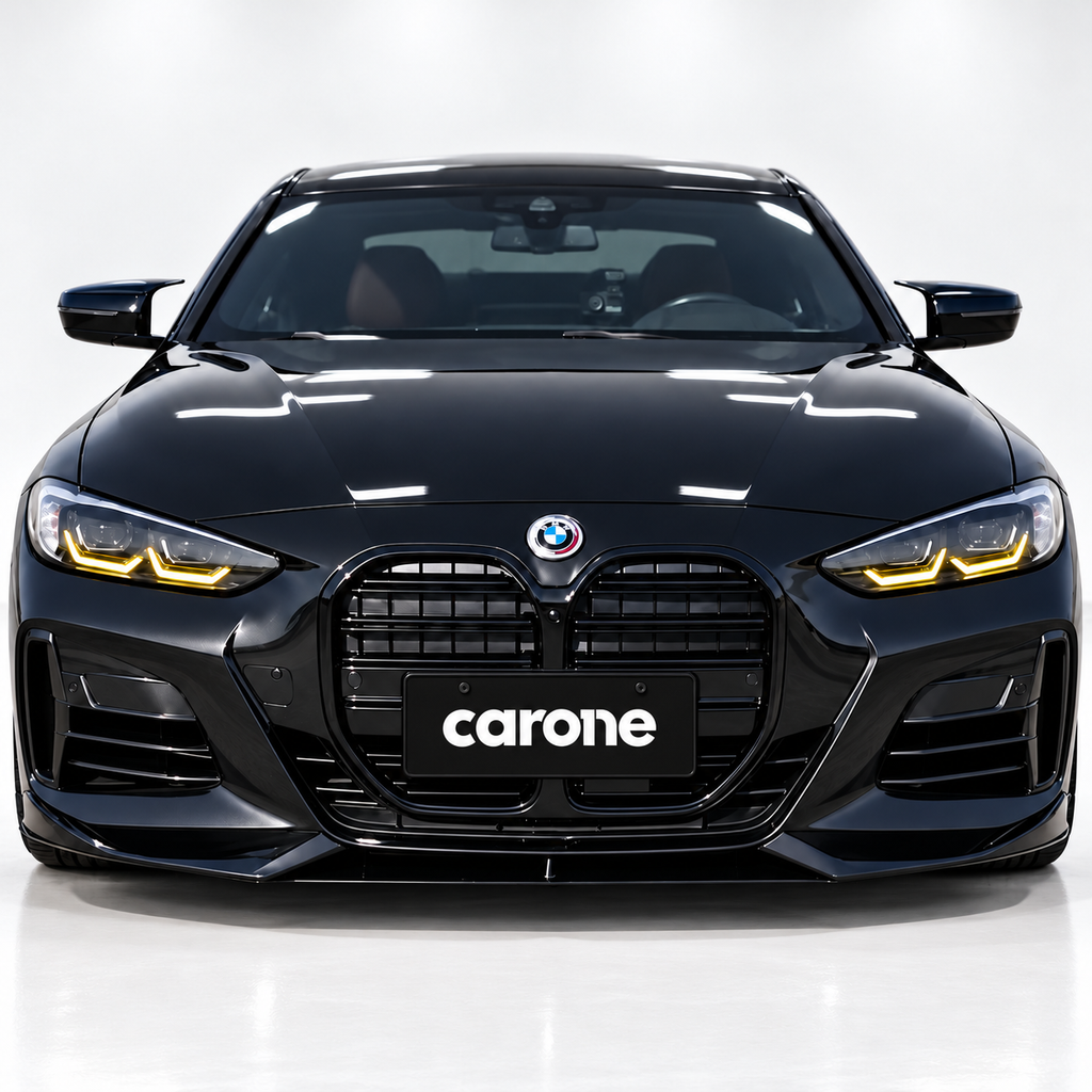 DIVISOR DE LABIOS DE PARACHOQUES DELANTERO NEGRO BRILLANTE PARA BMW G22 G23 430I M440I 21-26