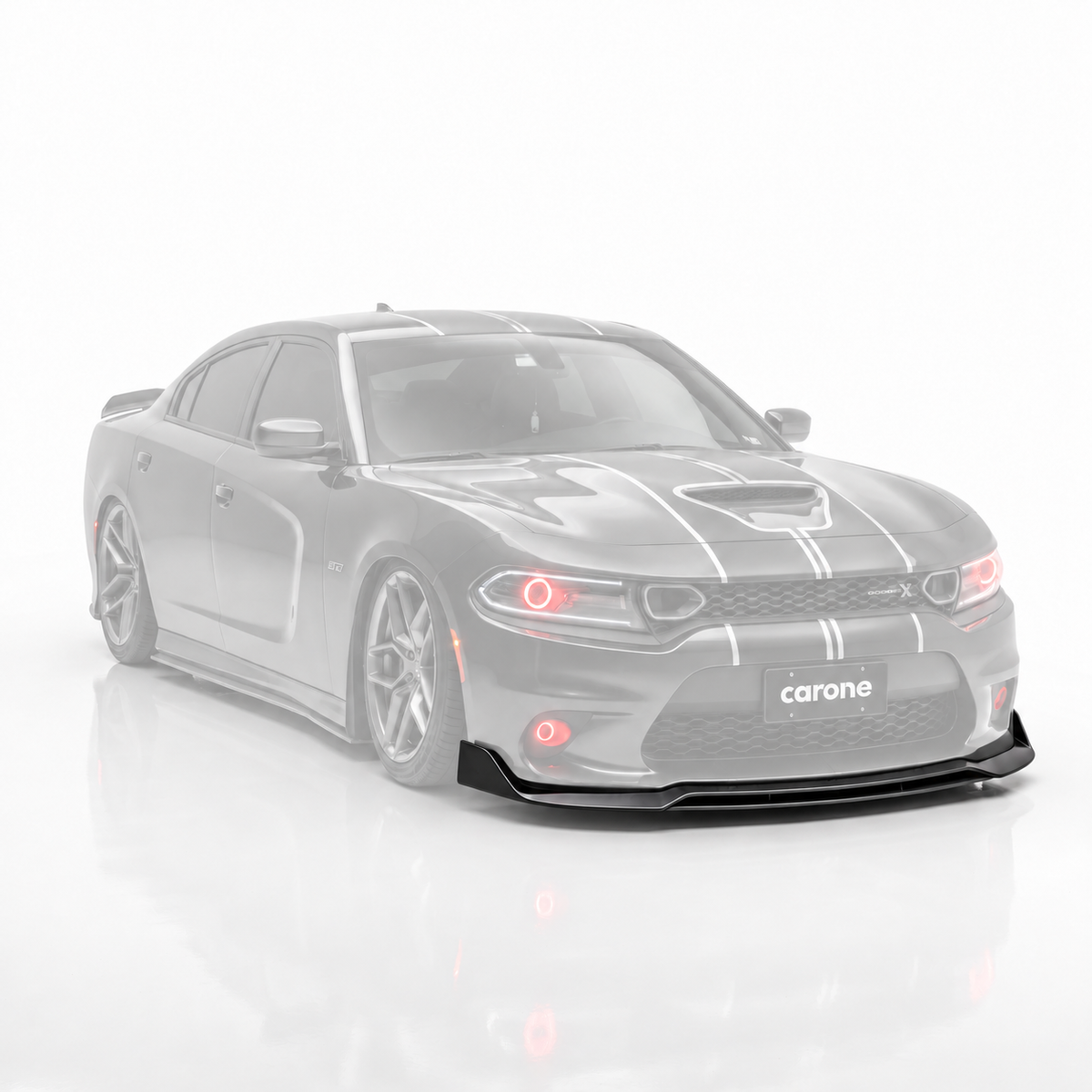 Dodge Charger SRT 2015-2023 DIVISOR DE LABIOS PARA PARACHOQUES NEGRO MATE DOBLE CUBIERTA