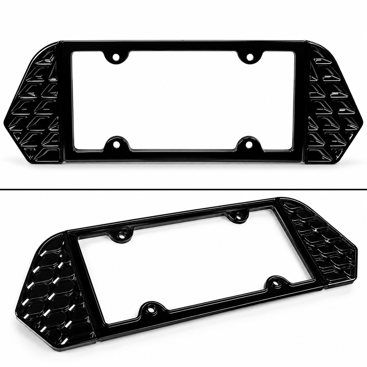 Panel de soporte de marco de matrícula trasero negro brillante para Dodge Challenger 2015-2023