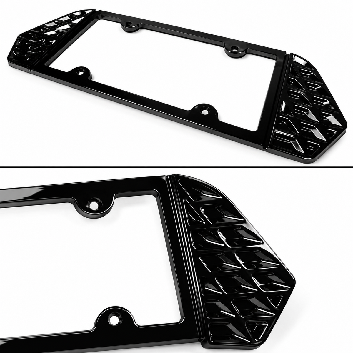 Panel de soporte de marco de matrícula trasero negro brillante para Dodge Challenger 2015-2023