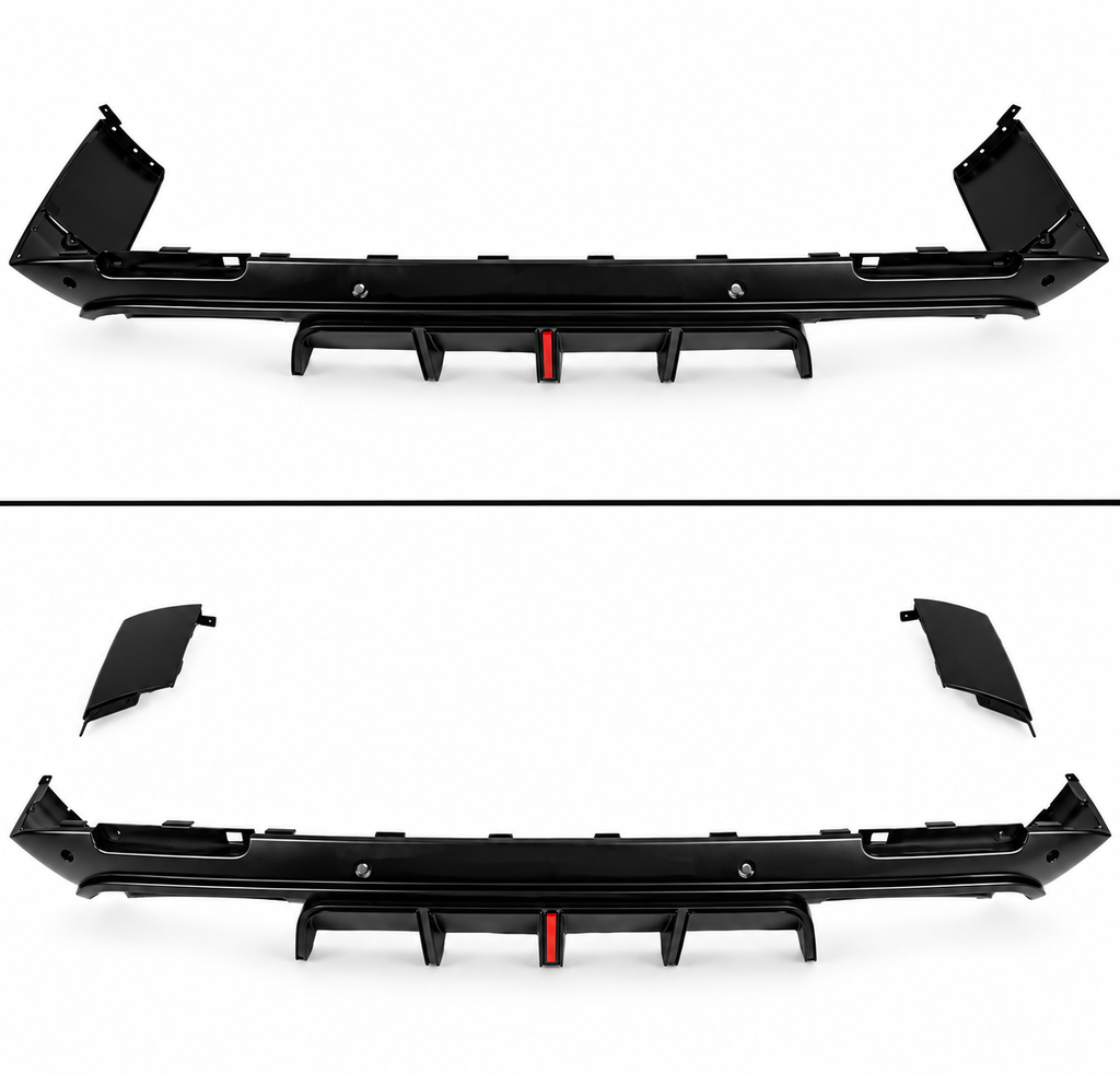 REPUESTO DIFUSOR PARACHOQUES TRASERO NEGRO MATE LED PARA DODGE CHALLENGER 15-23