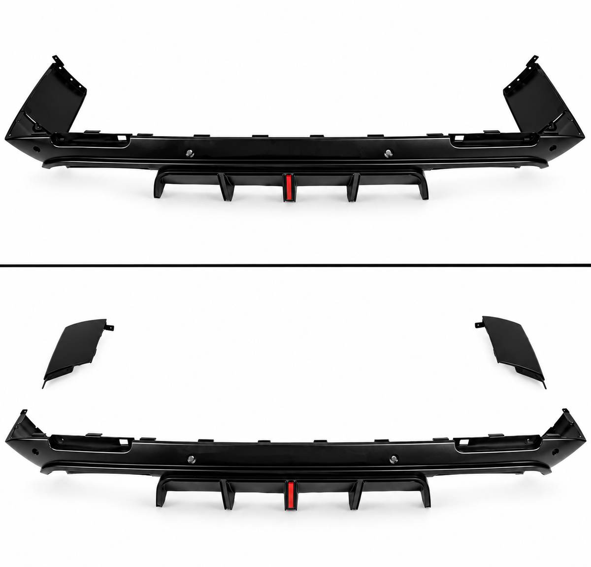 REPUESTO DIFUSOR PARACHOQUES TRASERO NEGRO MATE LED PARA DODGE CHALLENGER 15-23