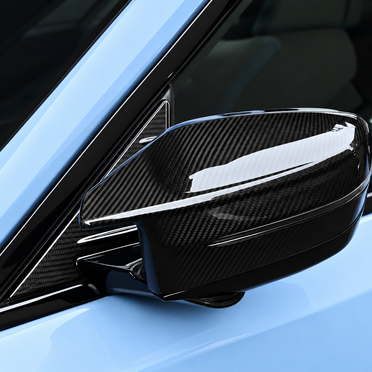 Cubierta base pilar espejo lateral de fibra de carbono completa para BMW G87 M2 G42 230i M240i