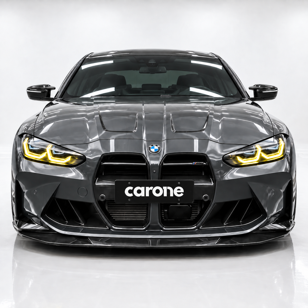 Divisor de parachoques delantero de fibra de carbono estilo MHC para BMW G80 M3 G82 G83 M4 2021-2026