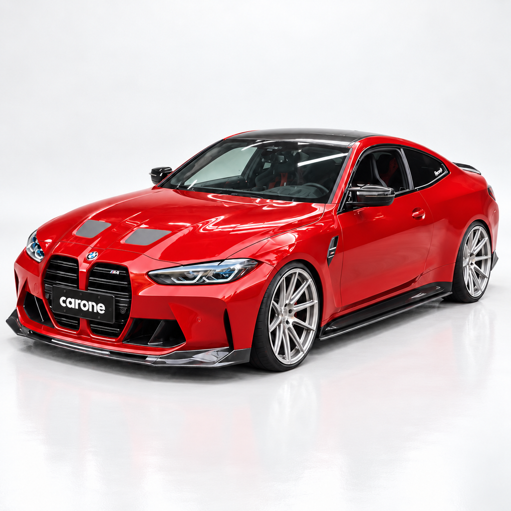 Divisor de labios parachoques delantero estilo V fibra de carbono para BMW G80 M3 G82 G83 M4 2021-26