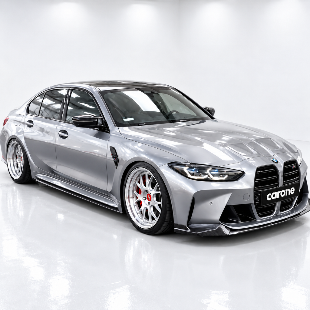 Kit de labios de parachoques delantero de fibra de carbono estilo rendimiento para BMW G80 M3 G82 M4 21-26