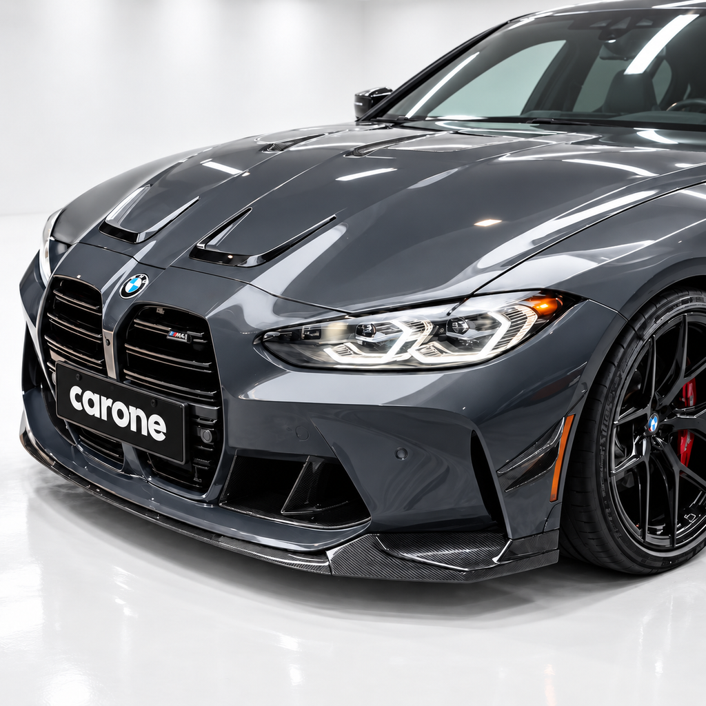 Kit de labios de parachoques delantero de fibra de carbono estilo rendimiento para BMW G80 M3 G82 M4 21-26
