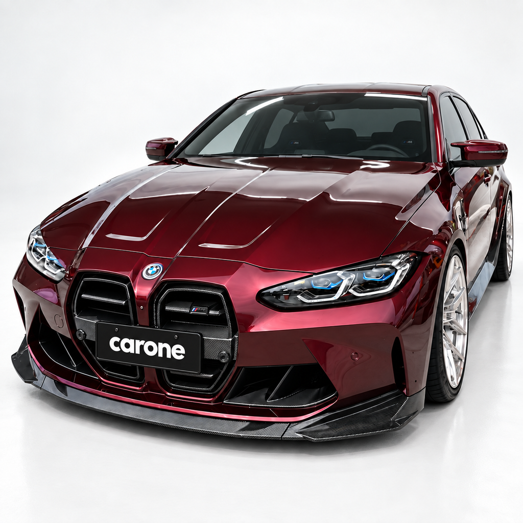 Labio de parachoques delantero de fibra de carbono real estilo V2 para BMW G80 M3 G82 G83 M4 MHC+ 21-26
