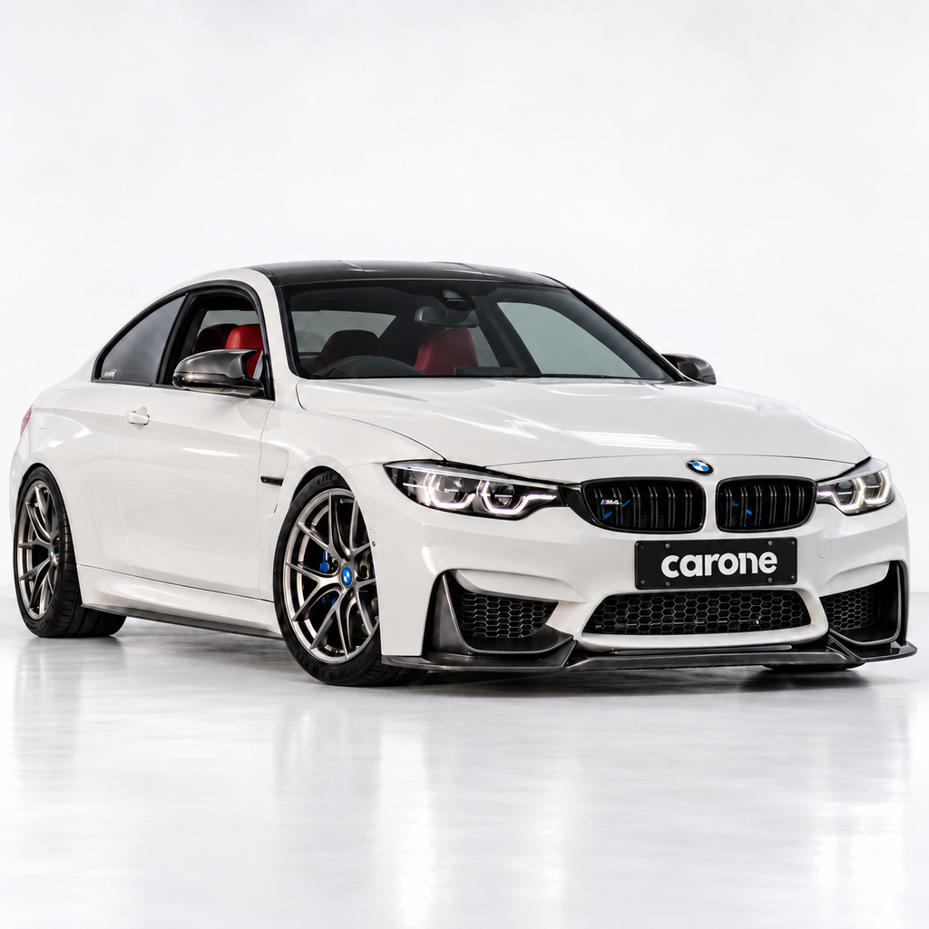 Divisor de labios de parachoques delantero estilo V2 fibra de carbono para BMW F80 M3 F82 F83 M4 15-20