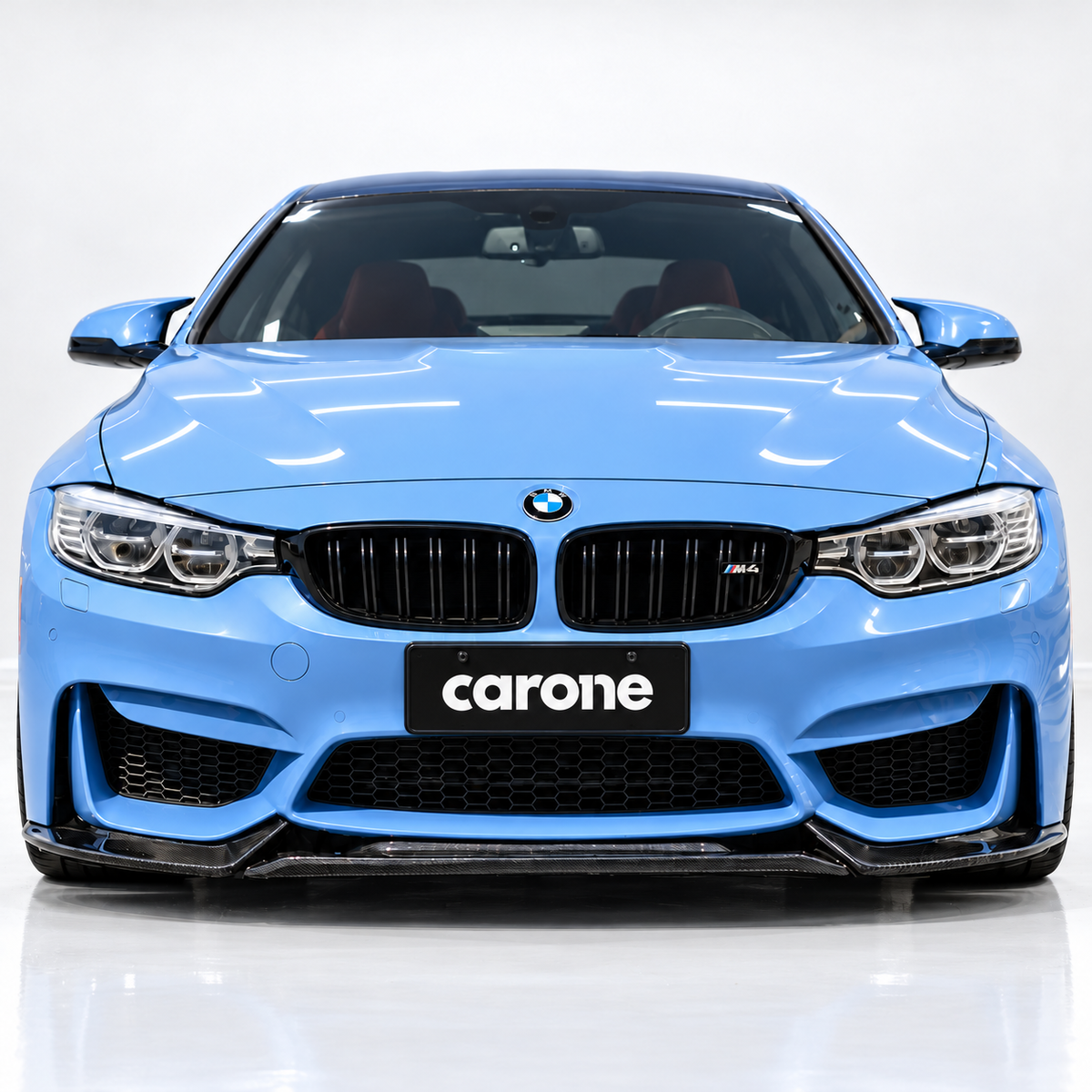 Divisor de labios de parachoques delantero estilo V2 fibra de carbono para BMW F80 M3 F82 F83 M4 15-20
