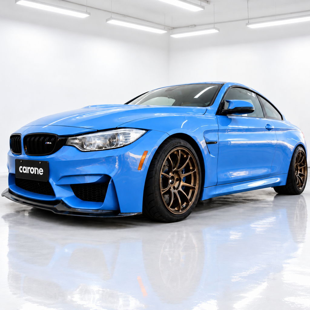 Divisor de labios de parachoques delantero de fibra de carbono estilo V para BMW F80 M3 F82 F83 M4 2015-19