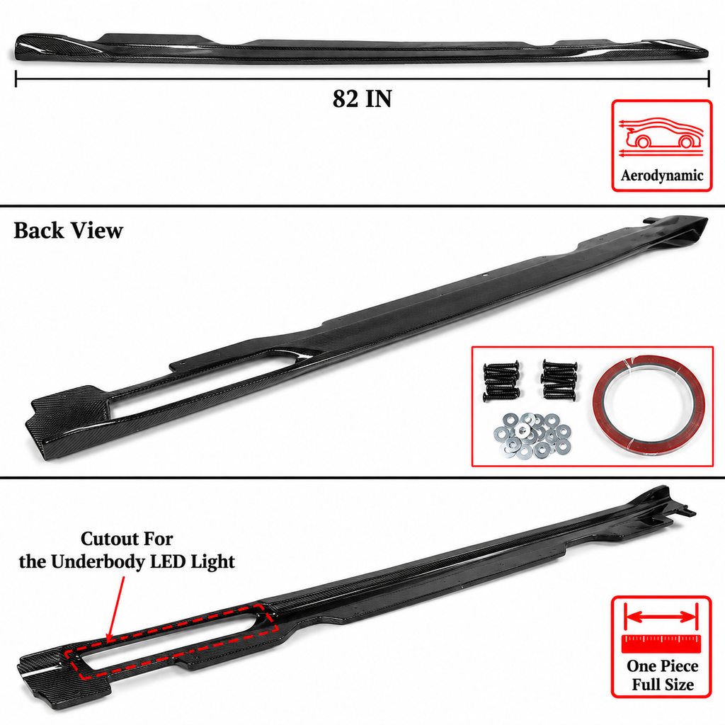 EXTENSIÓN DE FALDÓN LATERAL DE FIBRA DE CARBONO ESTILO MAX DE 2 PUERTAS PARA BMW G22 G23 430I M440I 21-26
