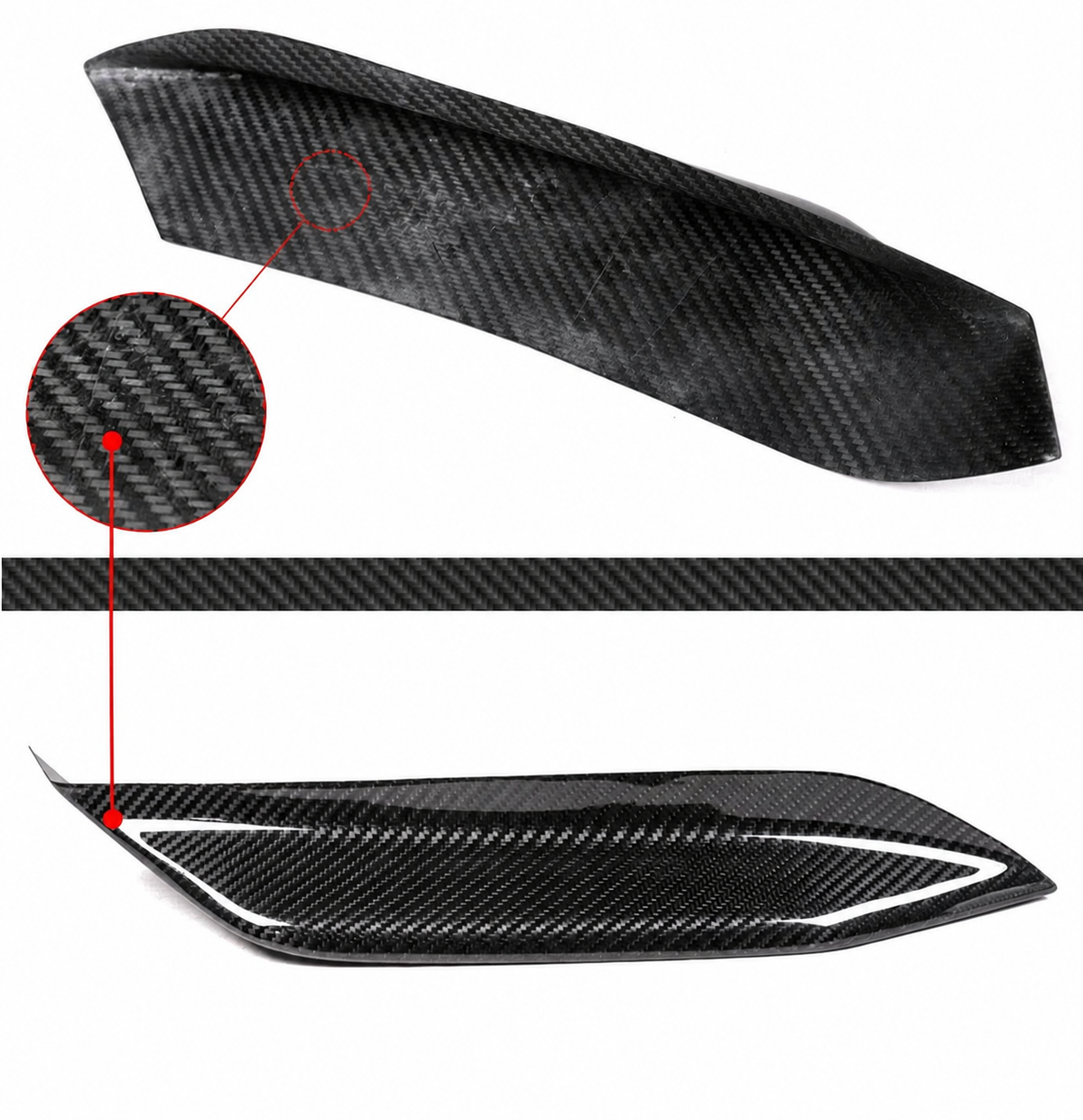 PARA BMW F80 M3 F82 F83 M4 V2 FIBRA DE CARBONO SECO PARACHOQUES DELANTERO MOLDURA COLMILLO SUPERIOR