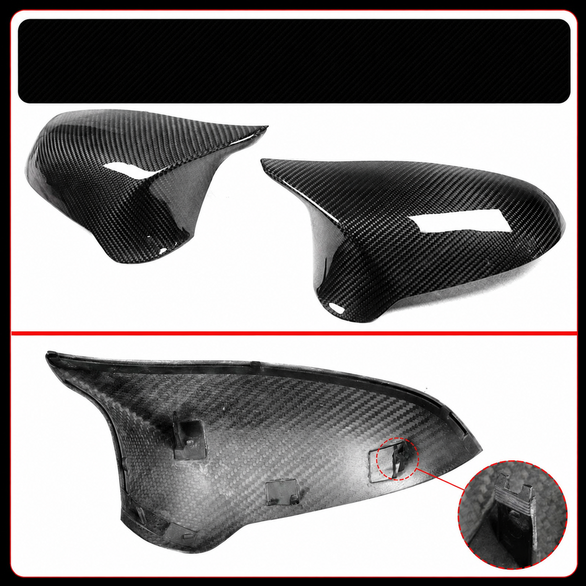 Cubierta de espejo de repuesto de fibra de carbono completamente seca para BMW F80 M3 F82 F83 M4 F87 M2C