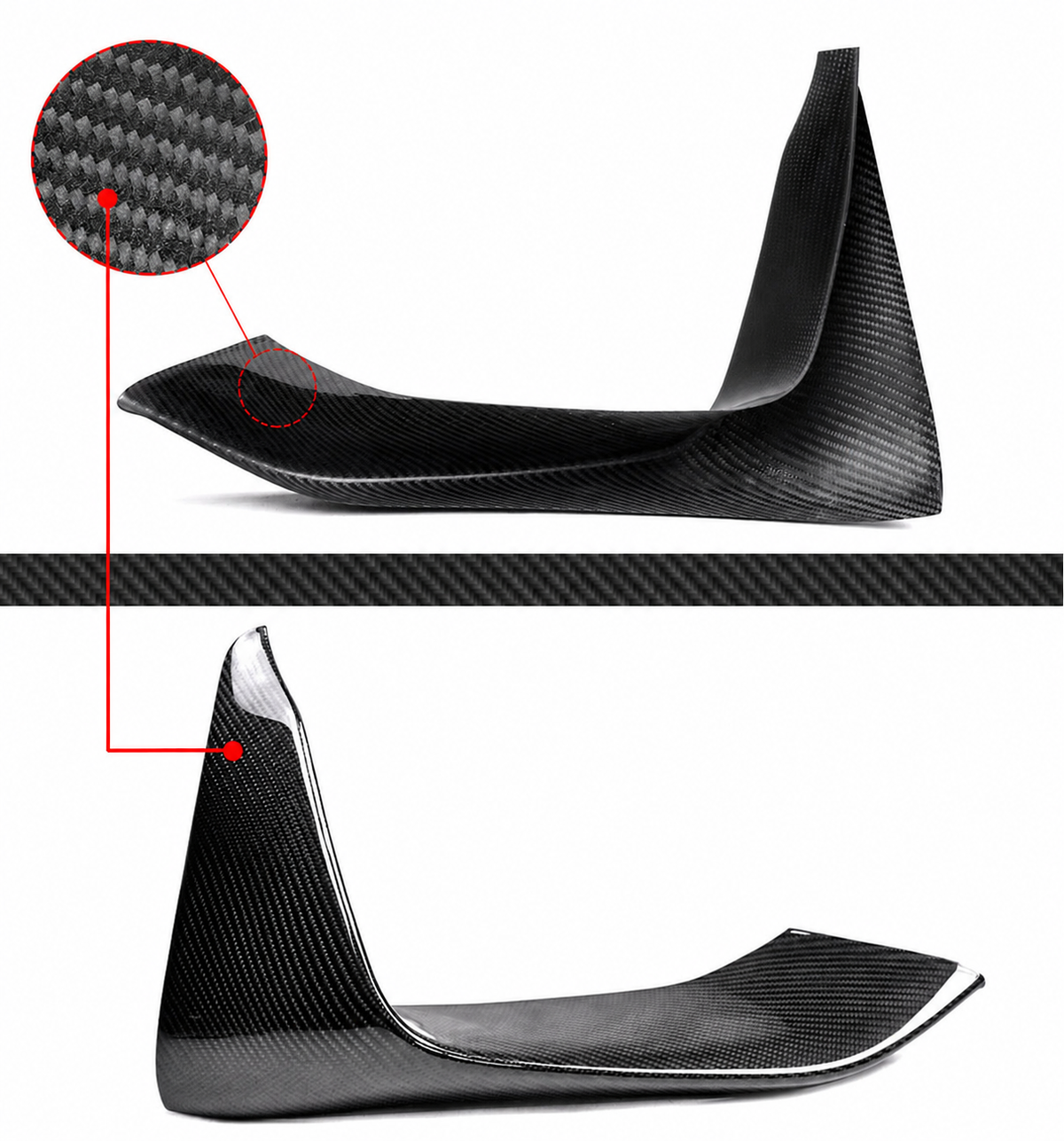 Divisor inferior delantero de fibra de carbono para BMW F8X M3 M4 15-19 + parachoques V2 colmillo superior